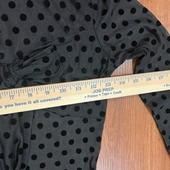 Forever 21 Mesh Polka Dot Mock Neck Sheer Top Black Large NWT - Picture 5 of 13